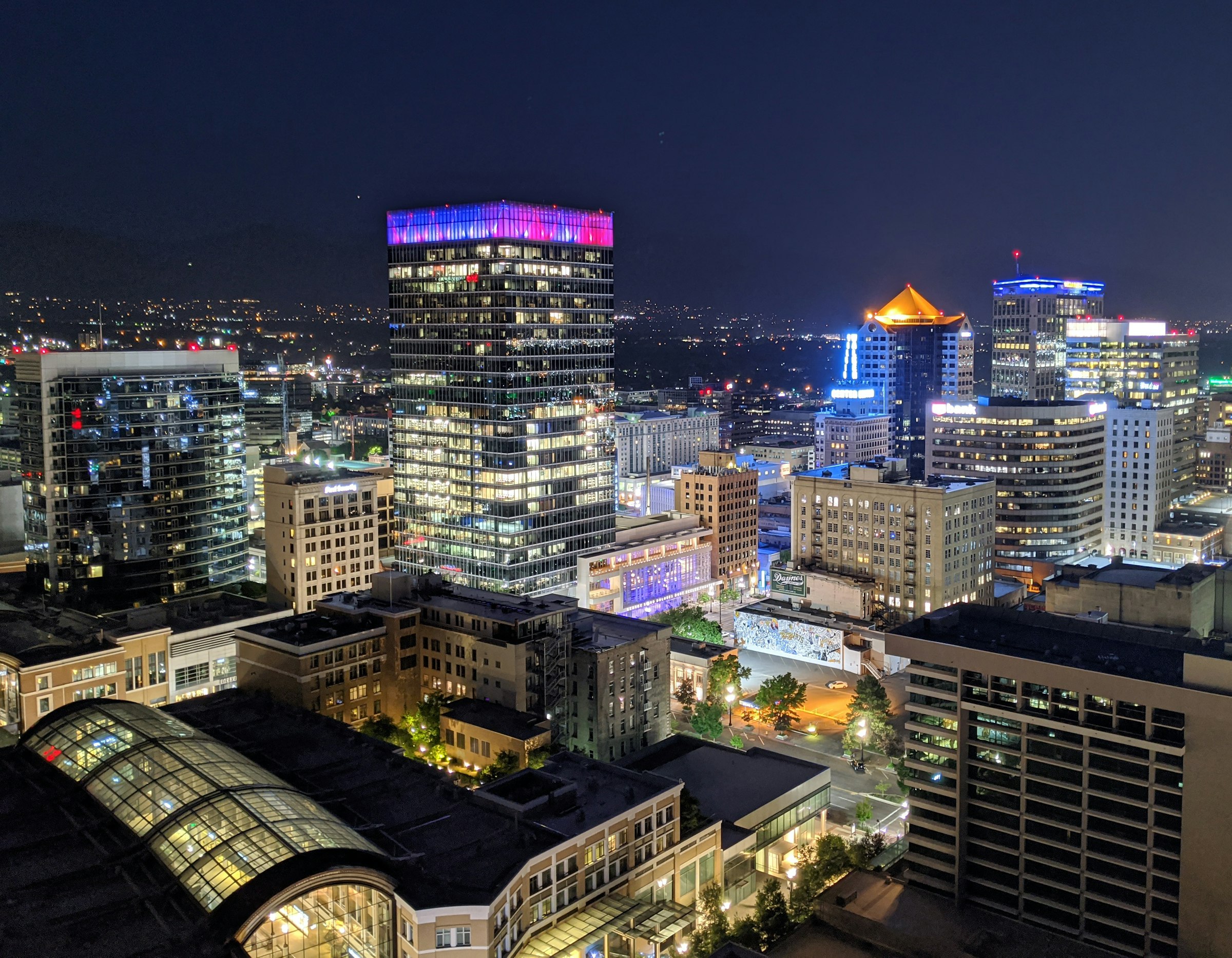 Downtown Salt Lake City at night